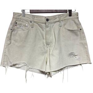 AG Adriano Goldschmied Alexxis Shorts Denim Jean Cut Off White Size 31 READ NEW